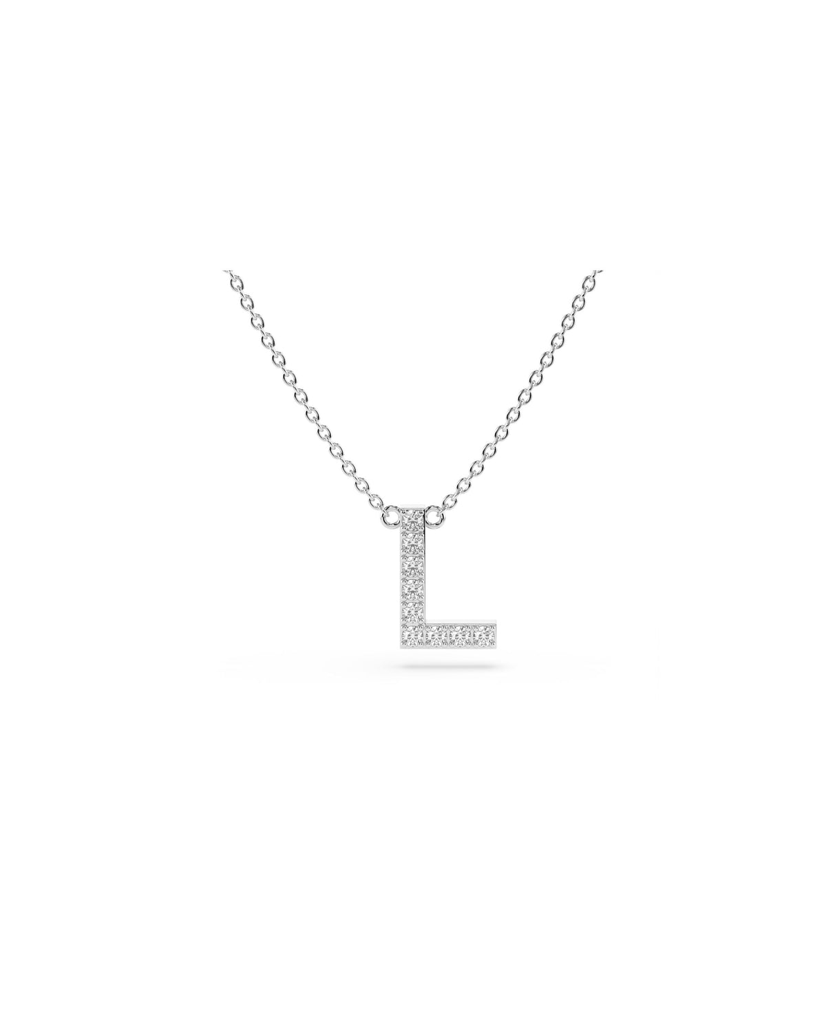 Initial Diamond Necklace in White Gold