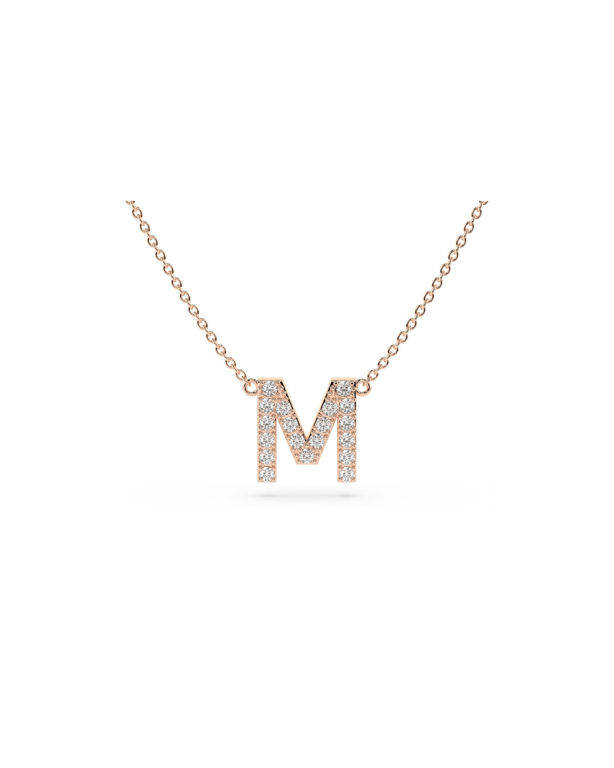 Initial Diamond Necklace in Rose Gold