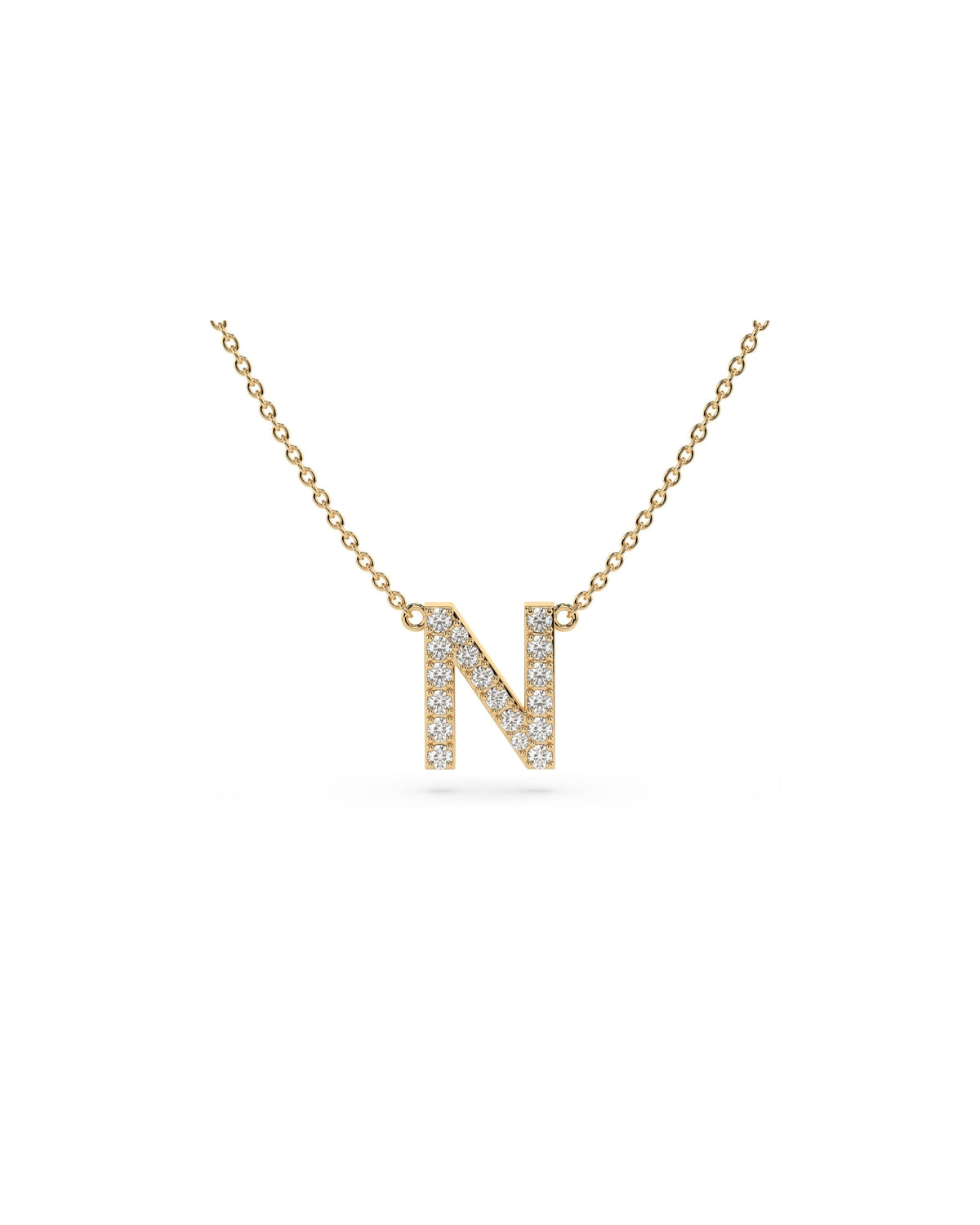 Initial Diamond Necklace in Yellow Gold
