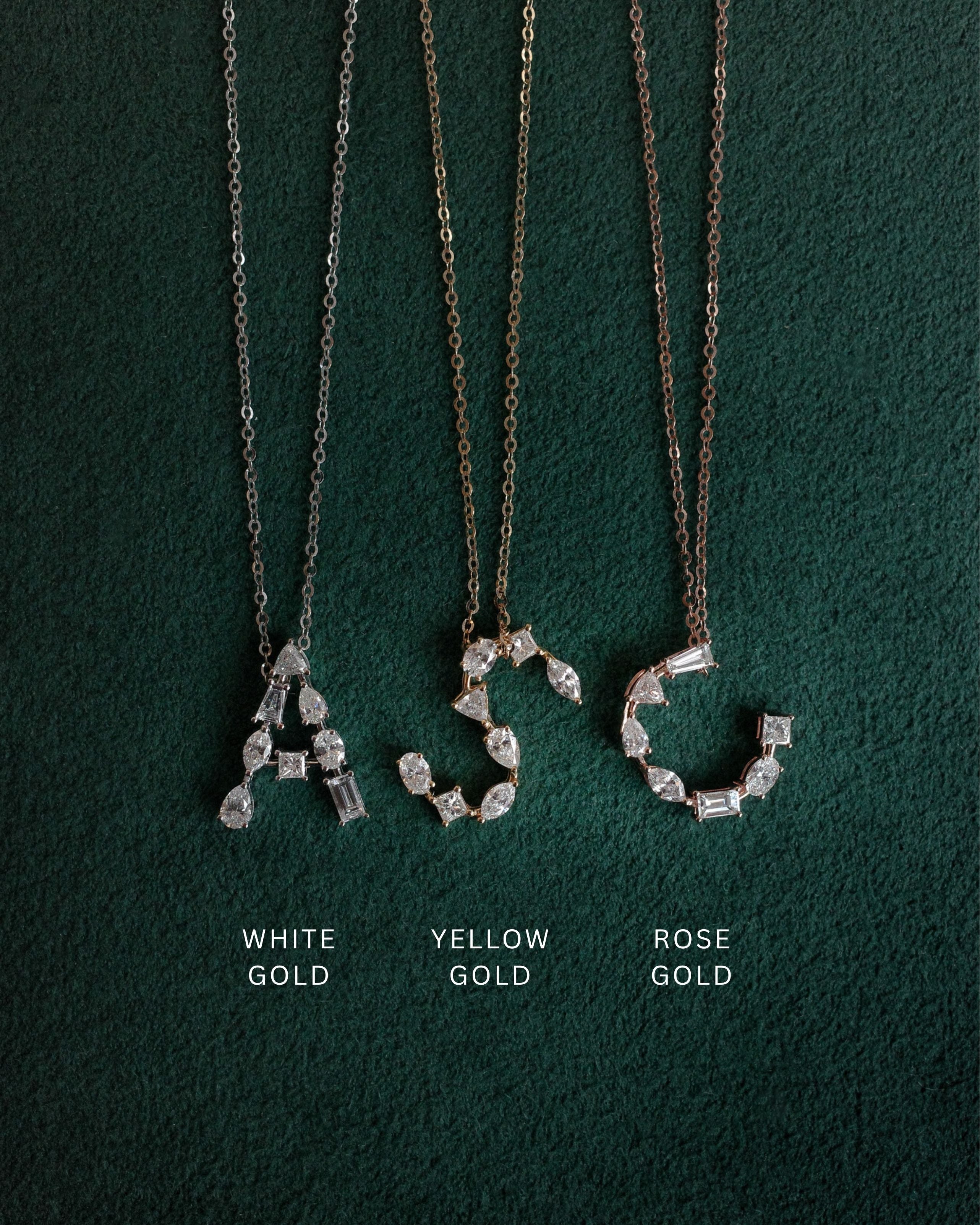 Custom Fancy Shape Initial Necklace