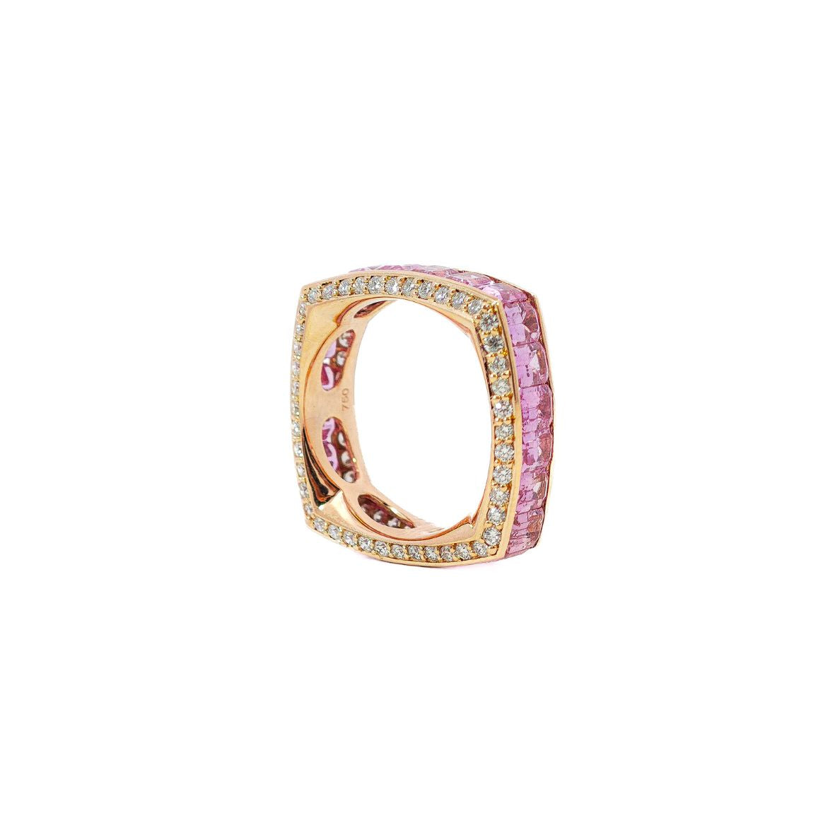 Pink Sapphire Sqaure Ring