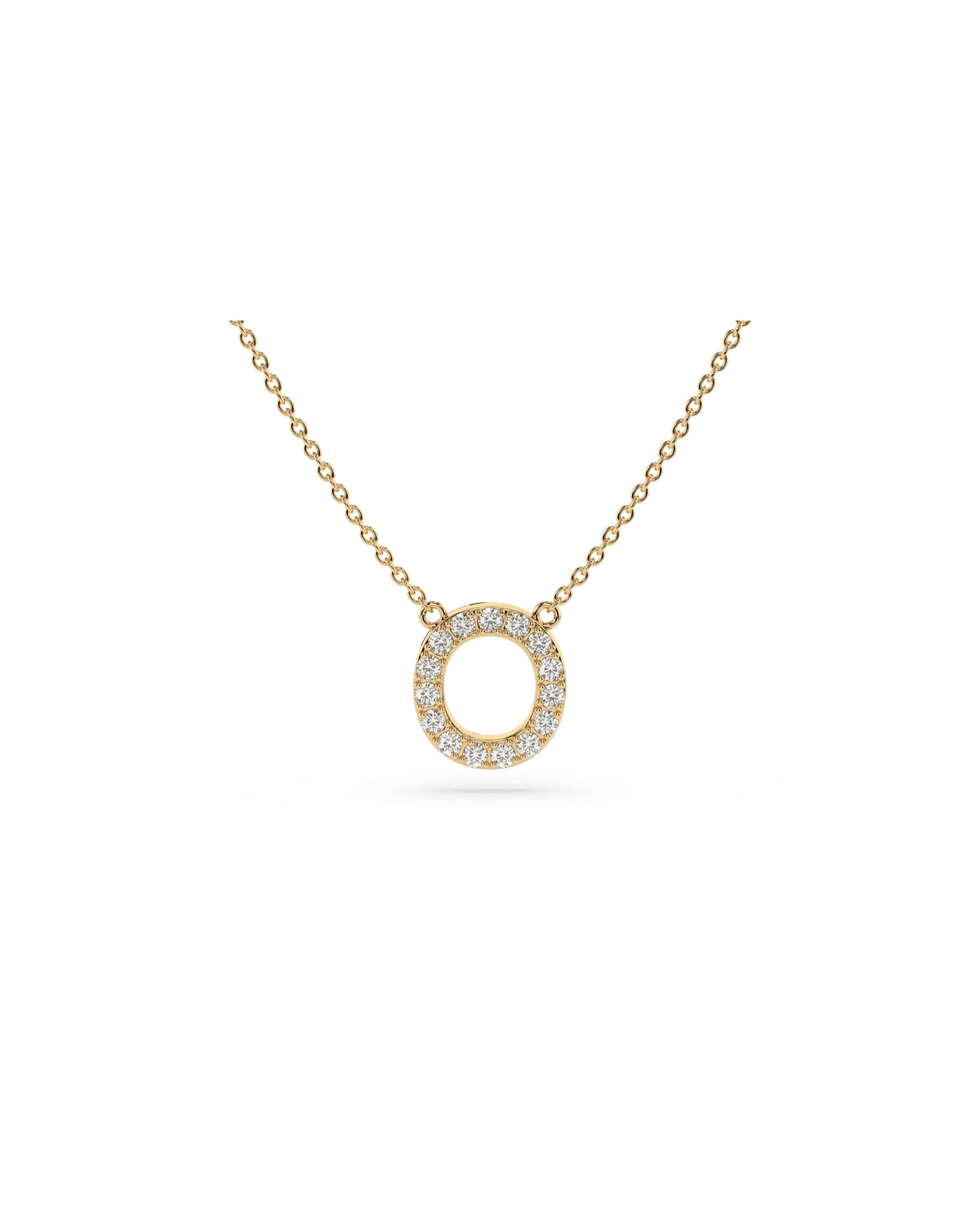 Initial Diamond Necklace in Yellow Gold