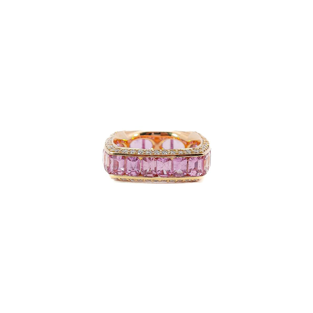 Pink Sapphire Sqaure Ring