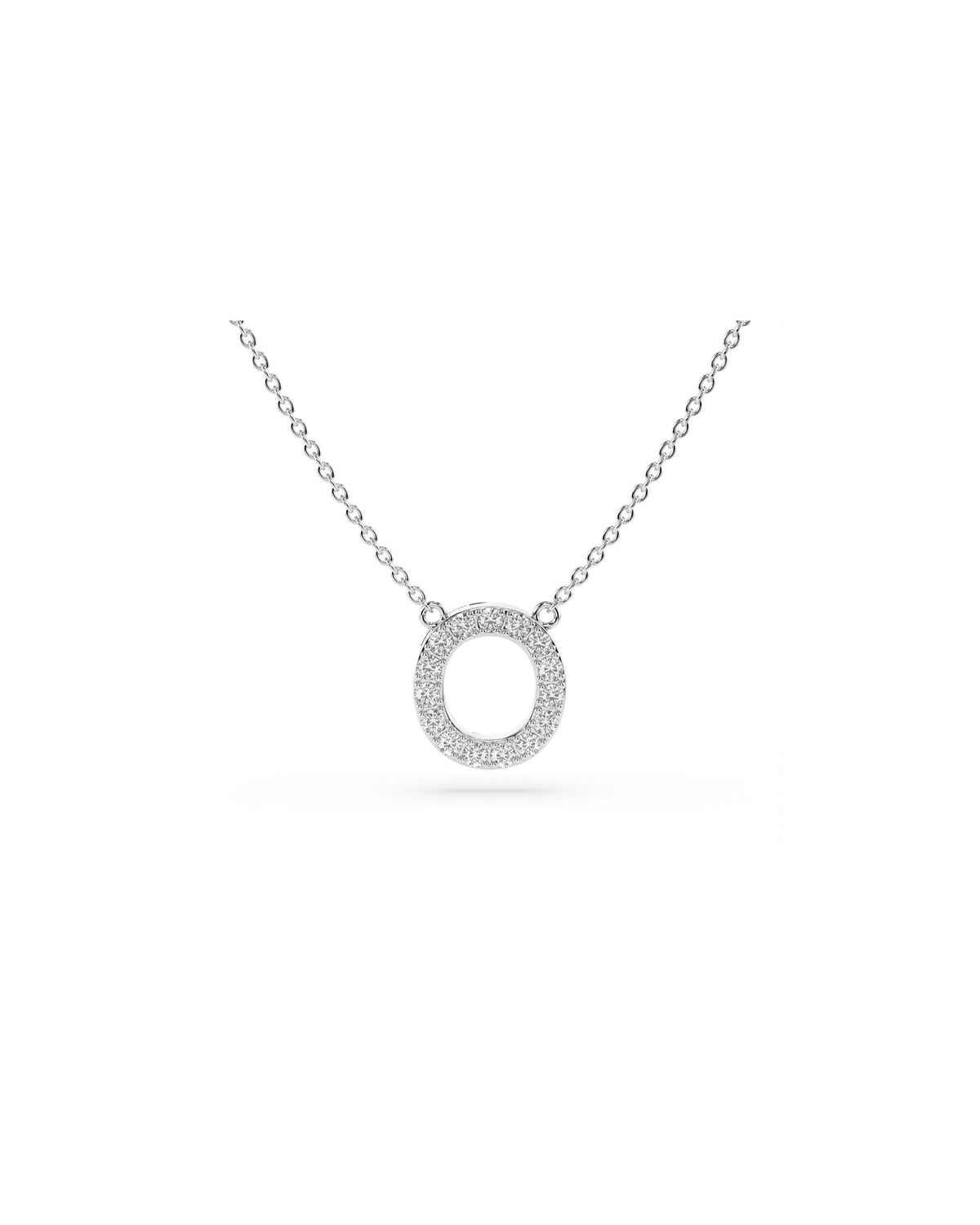 Initial Diamond Necklace in White Gold