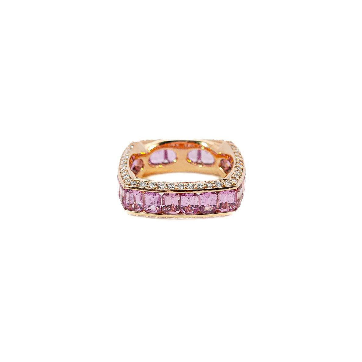 Pink Sapphire Sqaure Ring