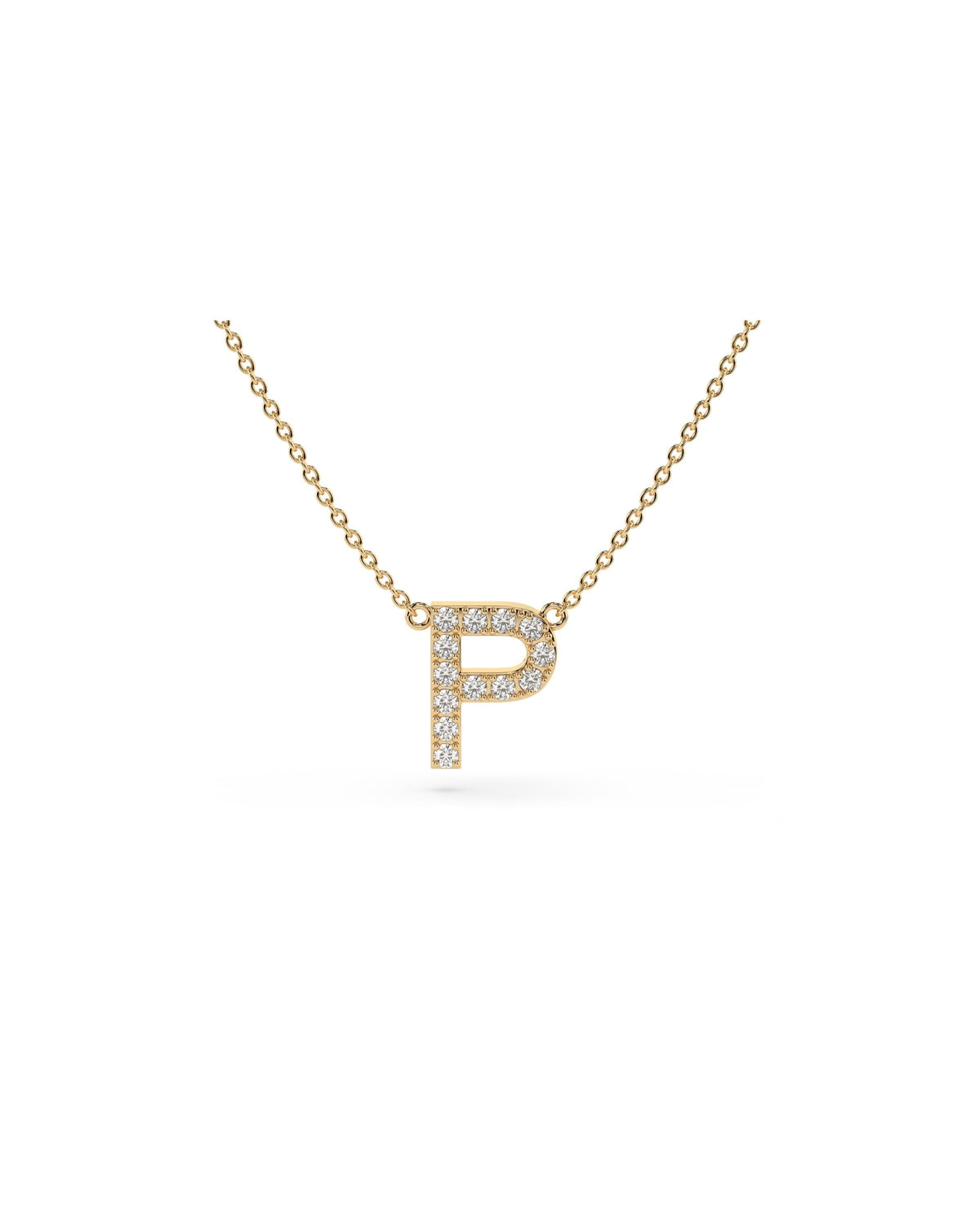 Initial Diamond Necklace in Yellow Gold