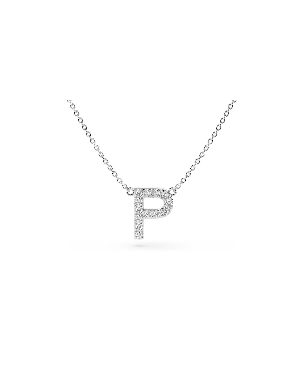 Initial Diamond Necklace in White Gold