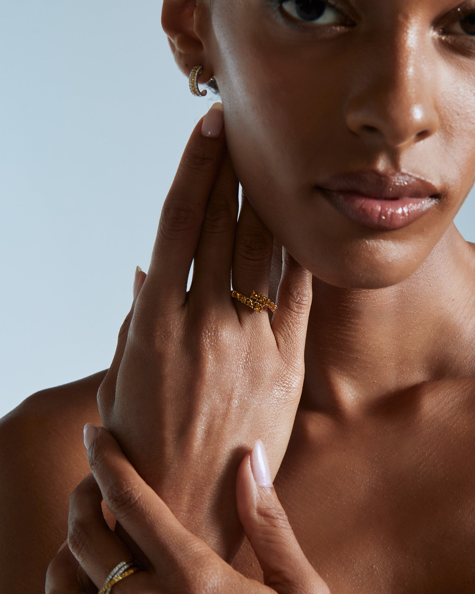 Yellow Orange Diamond Twine Ring