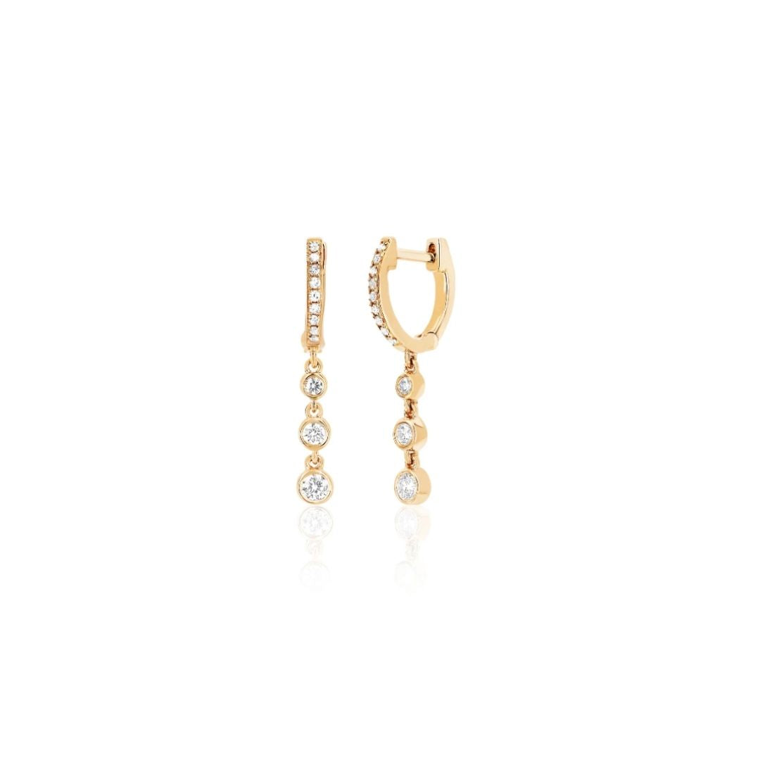 Diamond Bezel Drop Earring