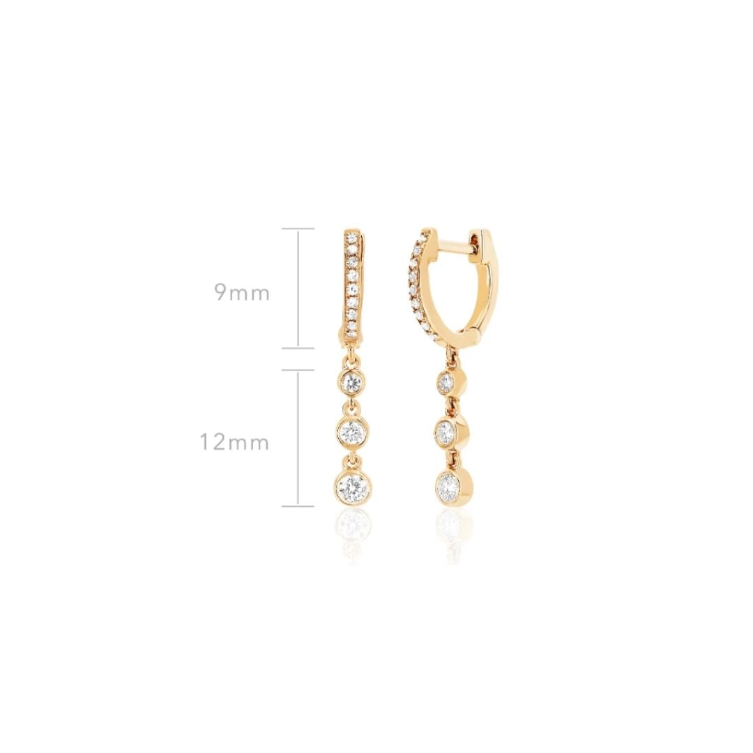 Diamond Bezel Drop Earring