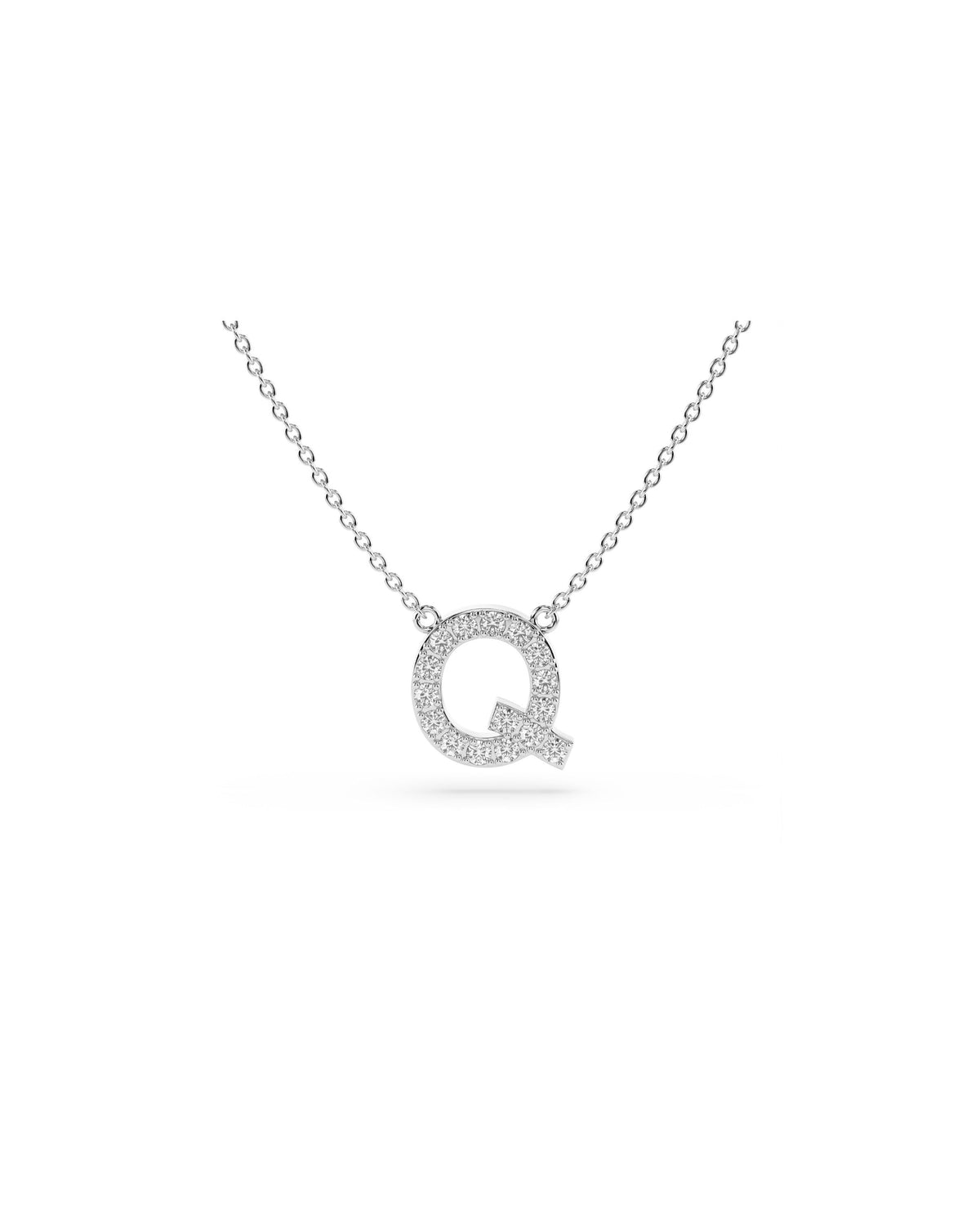 Initial Diamond Necklace in White Gold