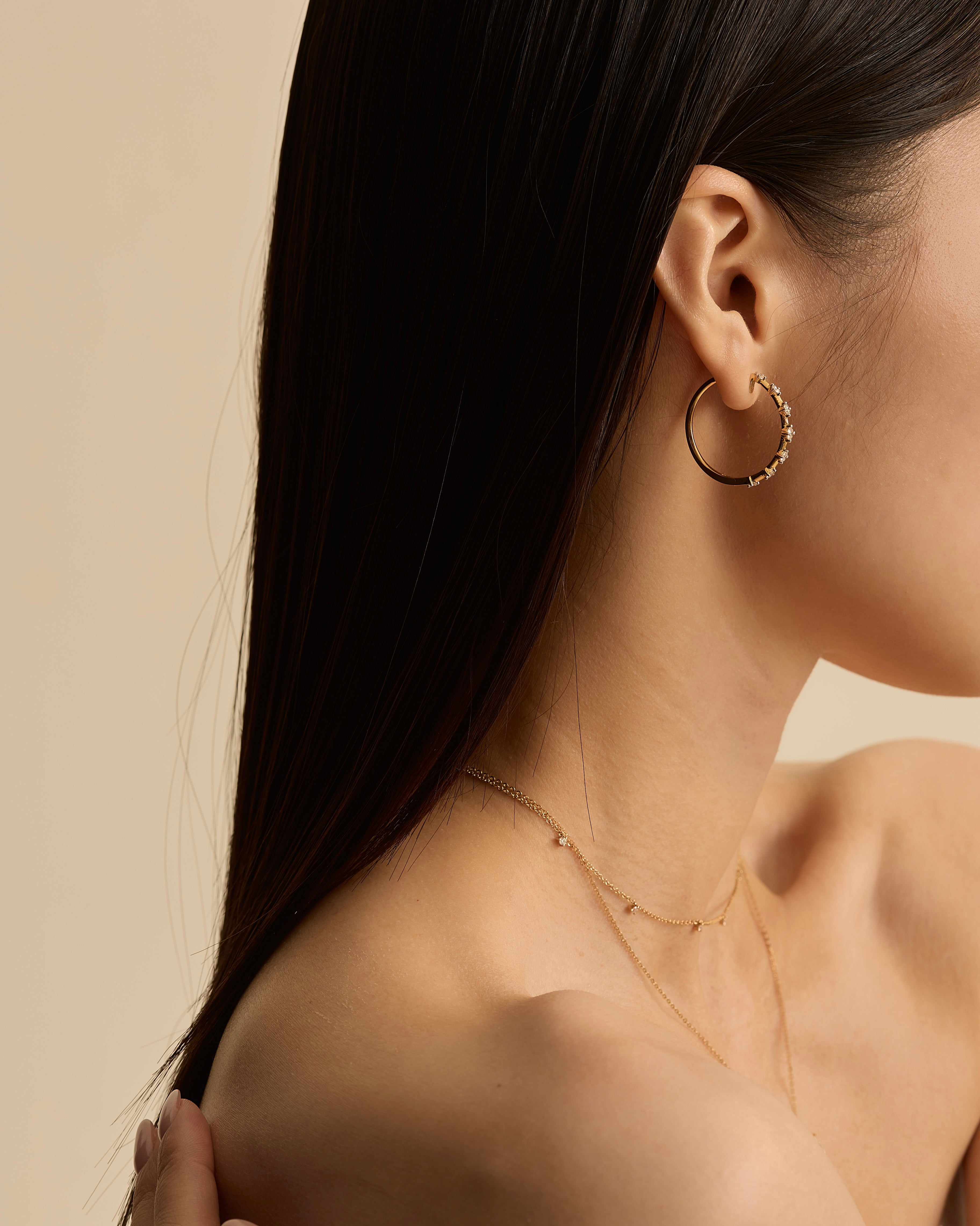 Celestial Diamond Hoop Earring