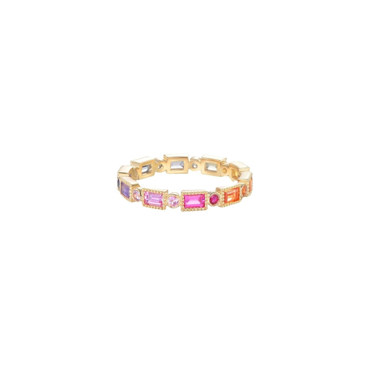 Prismatic Milgrain Eternity Ring