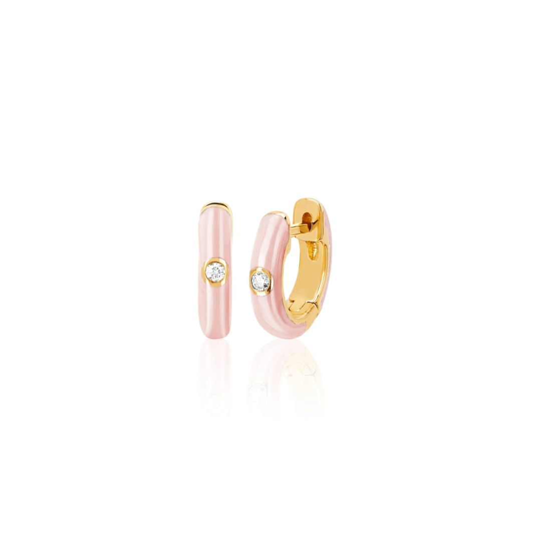 Enamel Diamond Earring