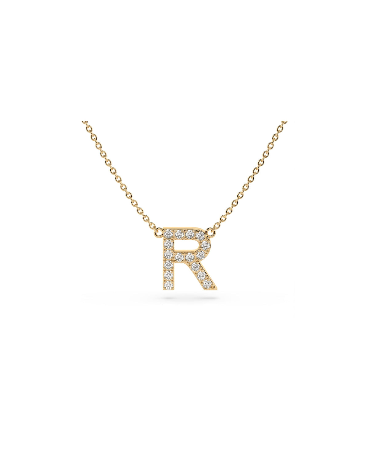 Initial Diamond Necklace in Yellow Gold