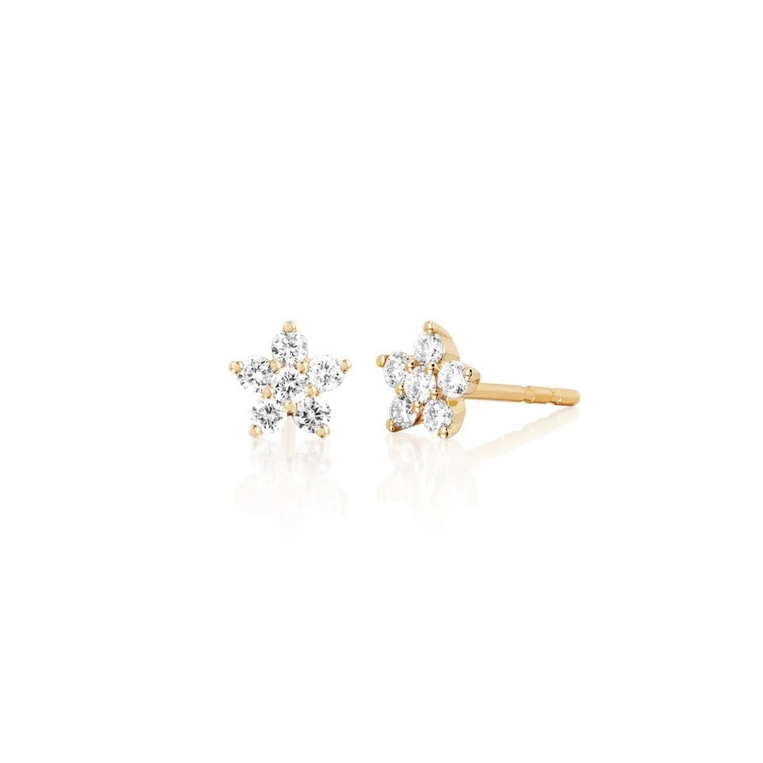 Flower Diamond Earstud