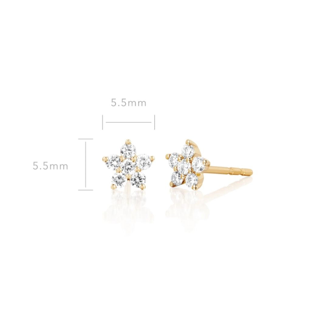 Flower Diamond Earstud