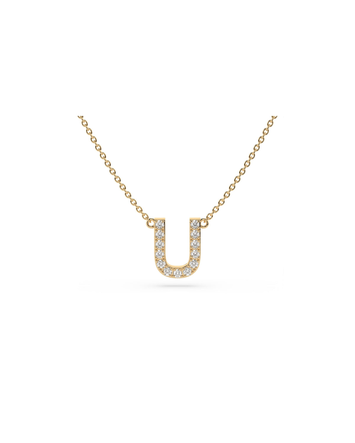 Initial Diamond Necklace in Yellow Gold