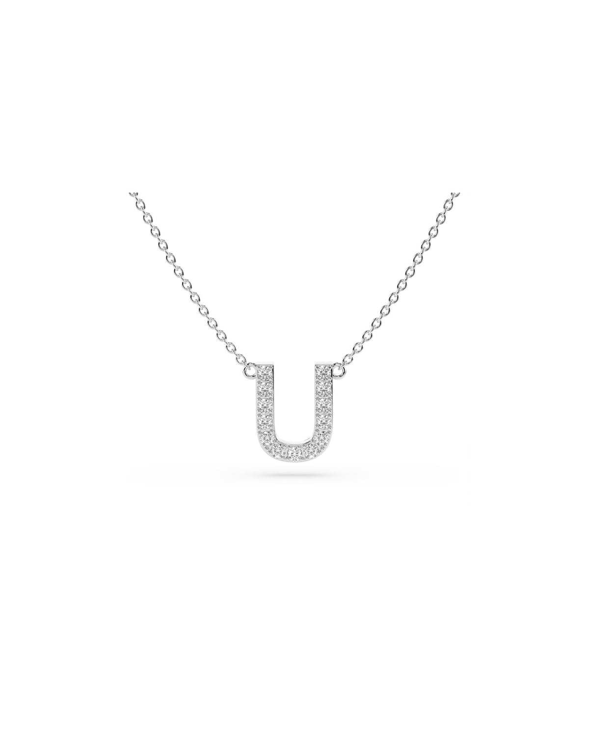 Initial Diamond Necklace in White Gold