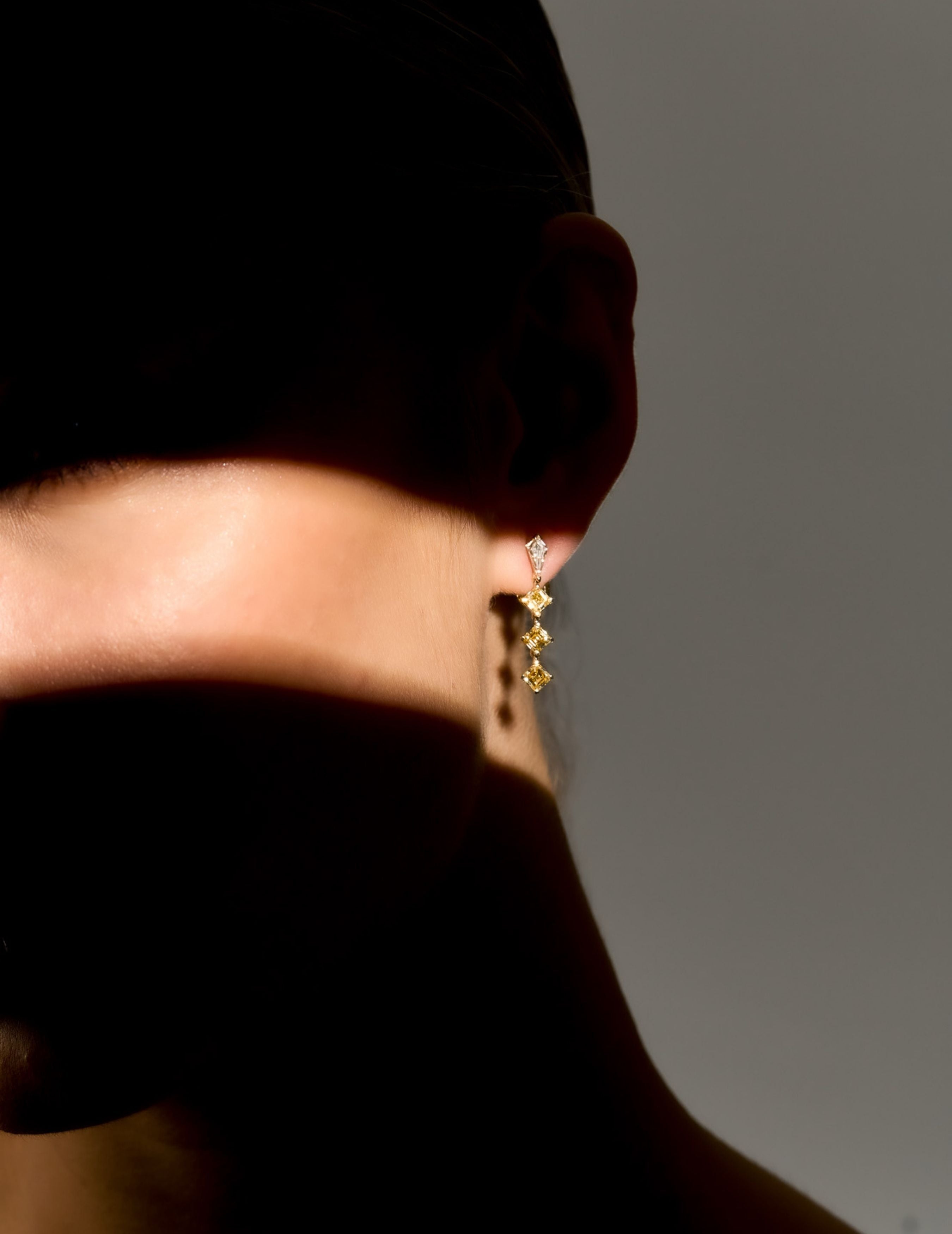 Yellow Diamond Drop Earring