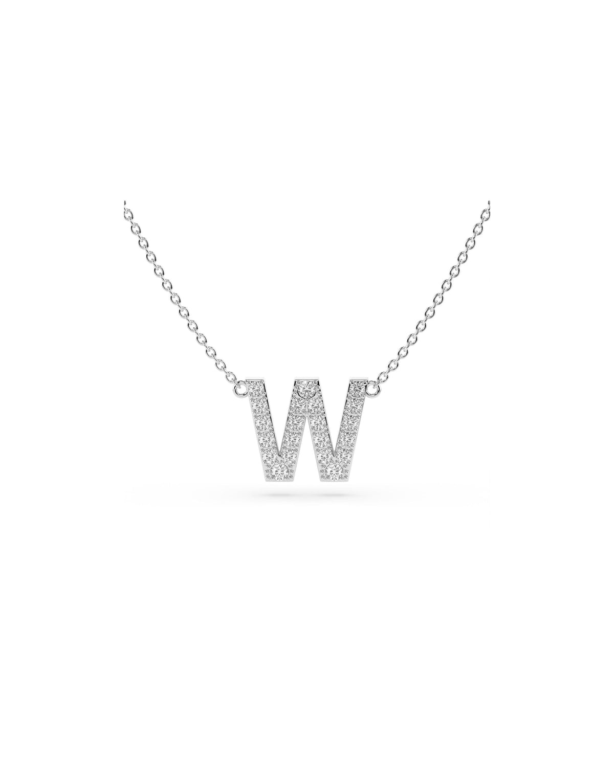 Initial Diamond Necklace in White Gold