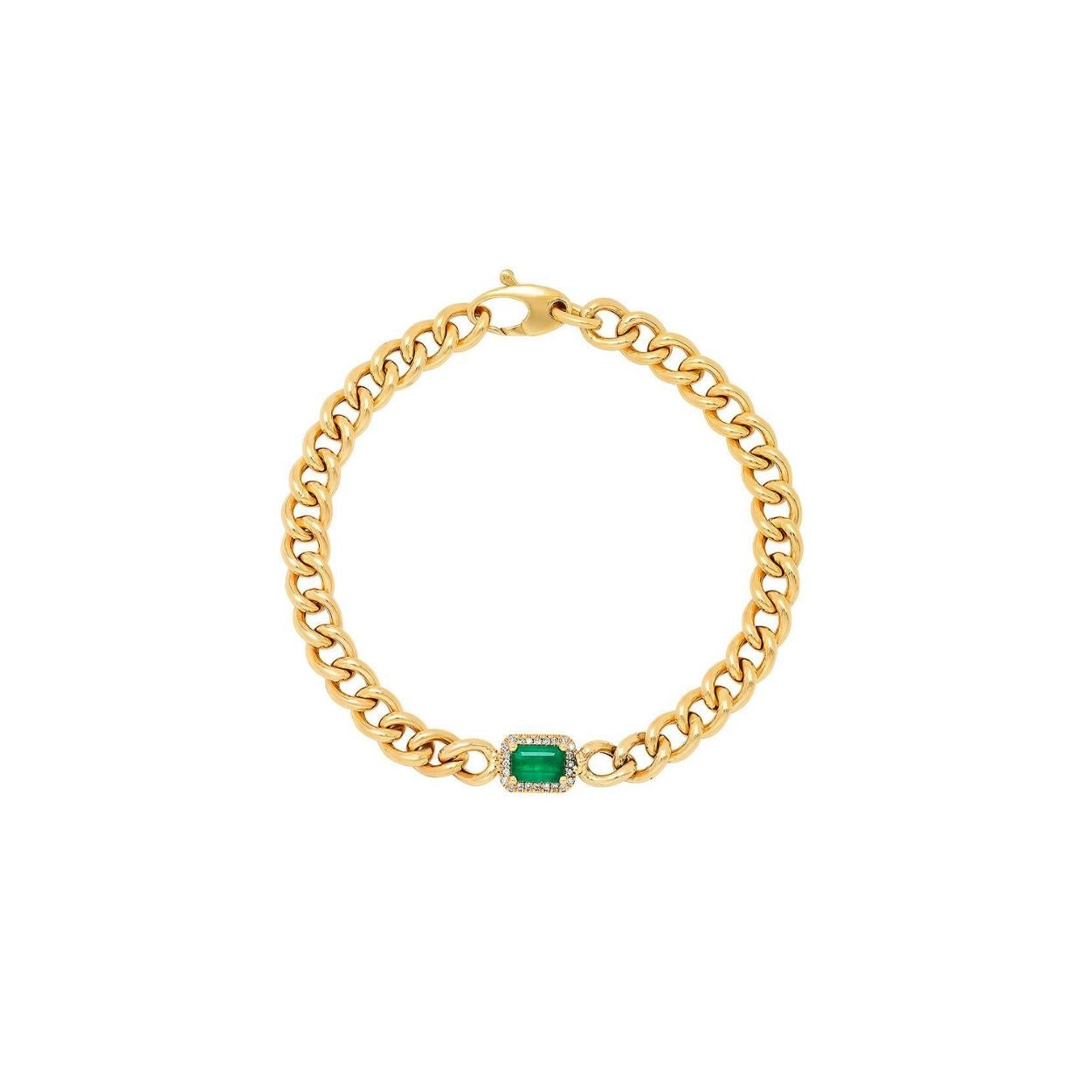 Emerald Cuban Chain Bracelet