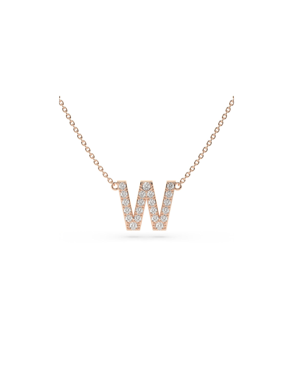 Initial Diamond Necklace in Rose Gold