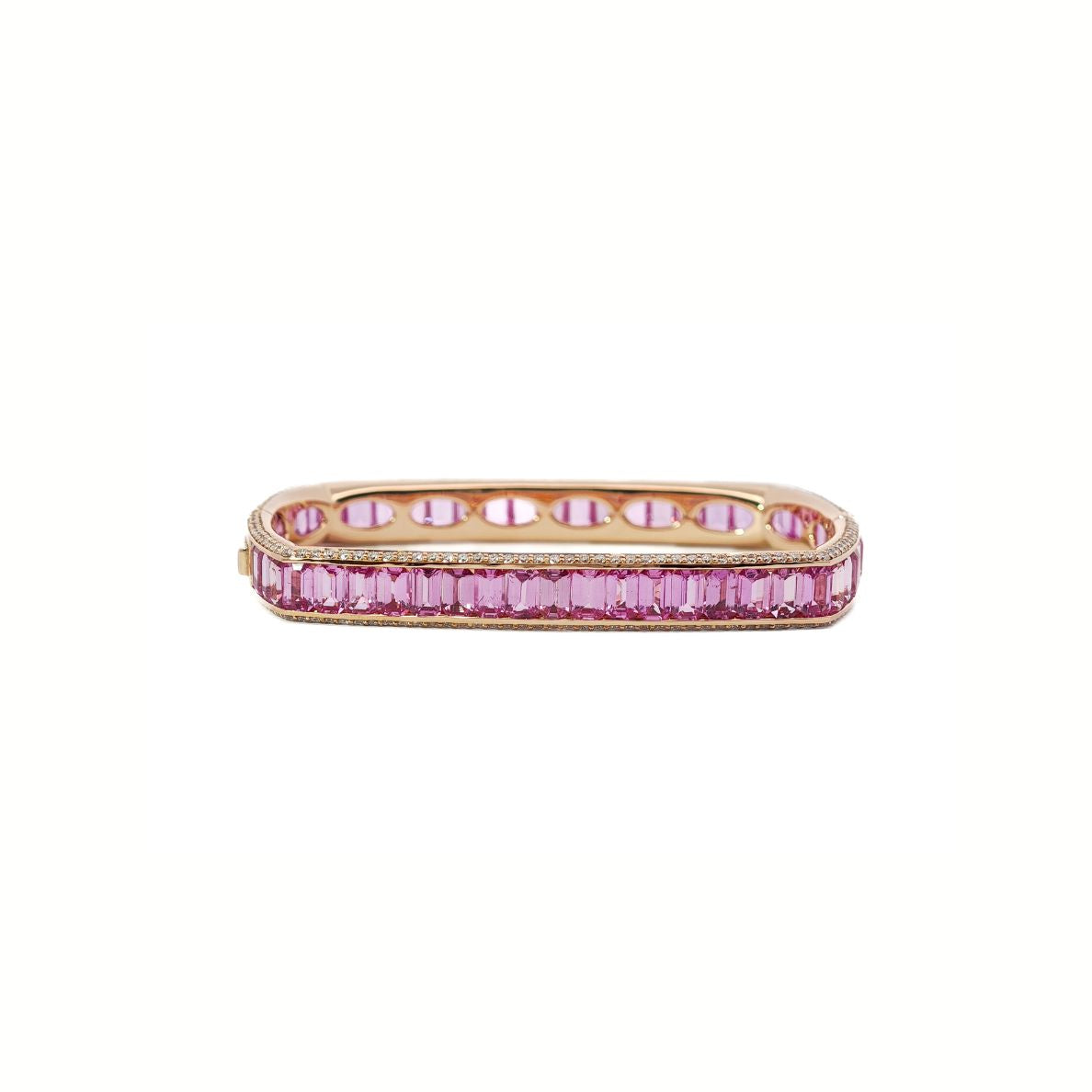 Pink Sapphire Squared Bangle