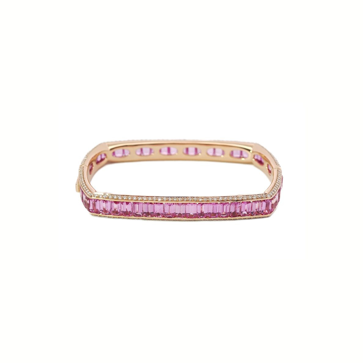 Pink Sapphire Squared Bangle