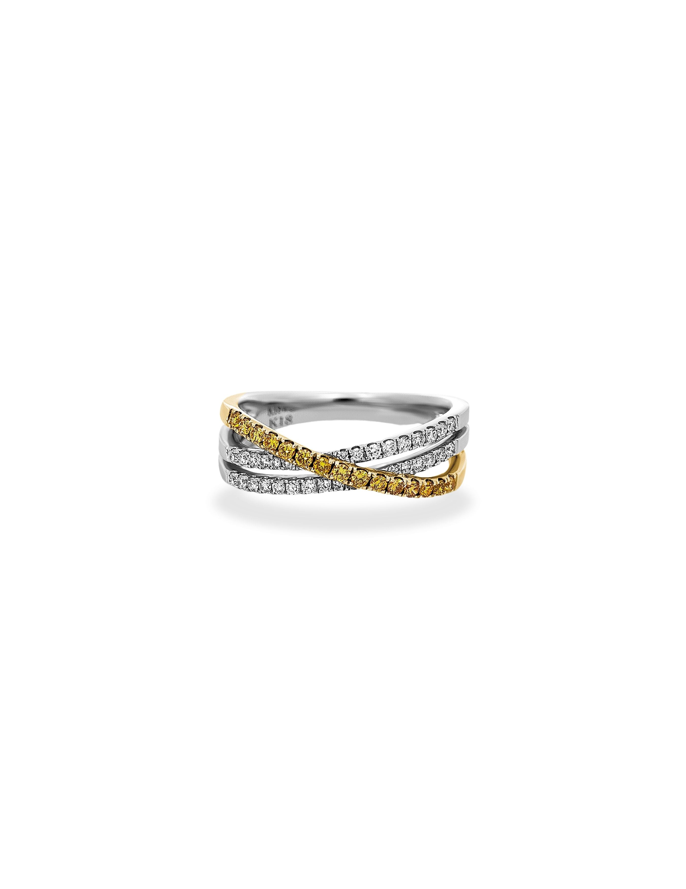 Yellow Diamond Layered Ring