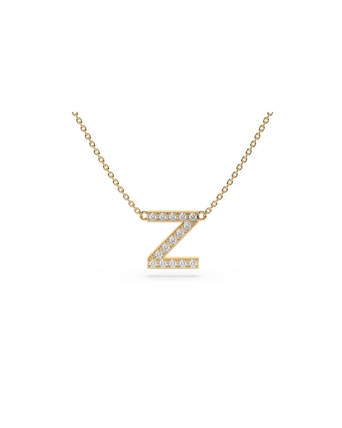 Initial Diamond Necklace in Yellow Gold