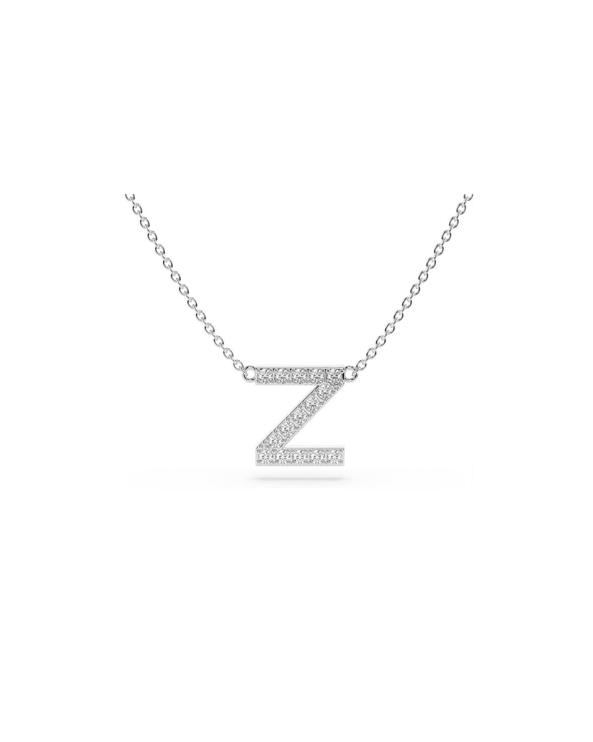 Initial Diamond Necklace in White Gold