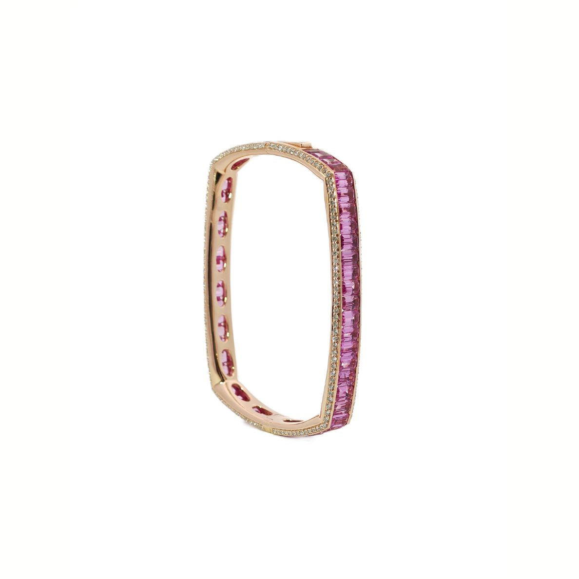 Pink Sapphire Squared Bangle