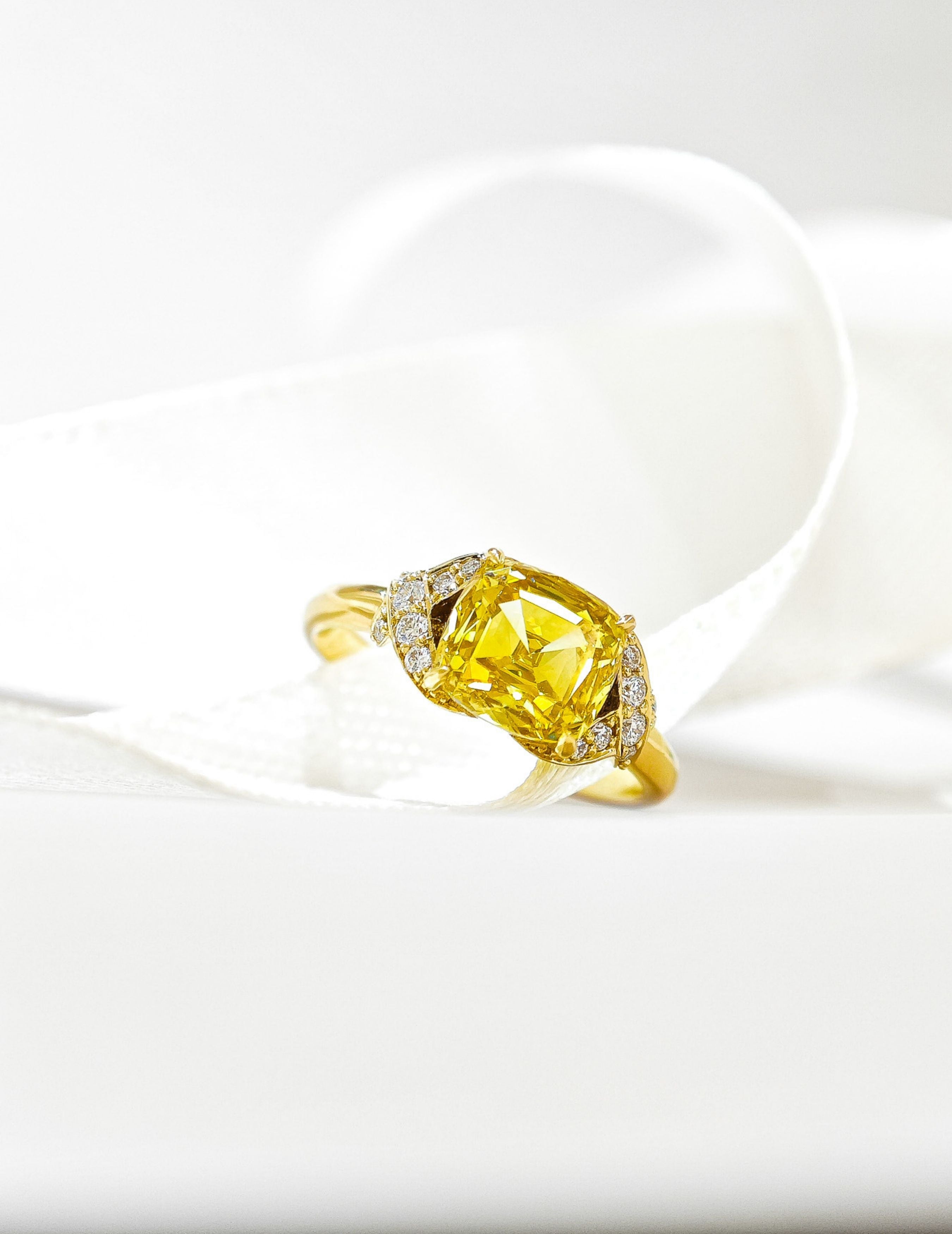 1.50ct Yellow Diamond Pinky Ring