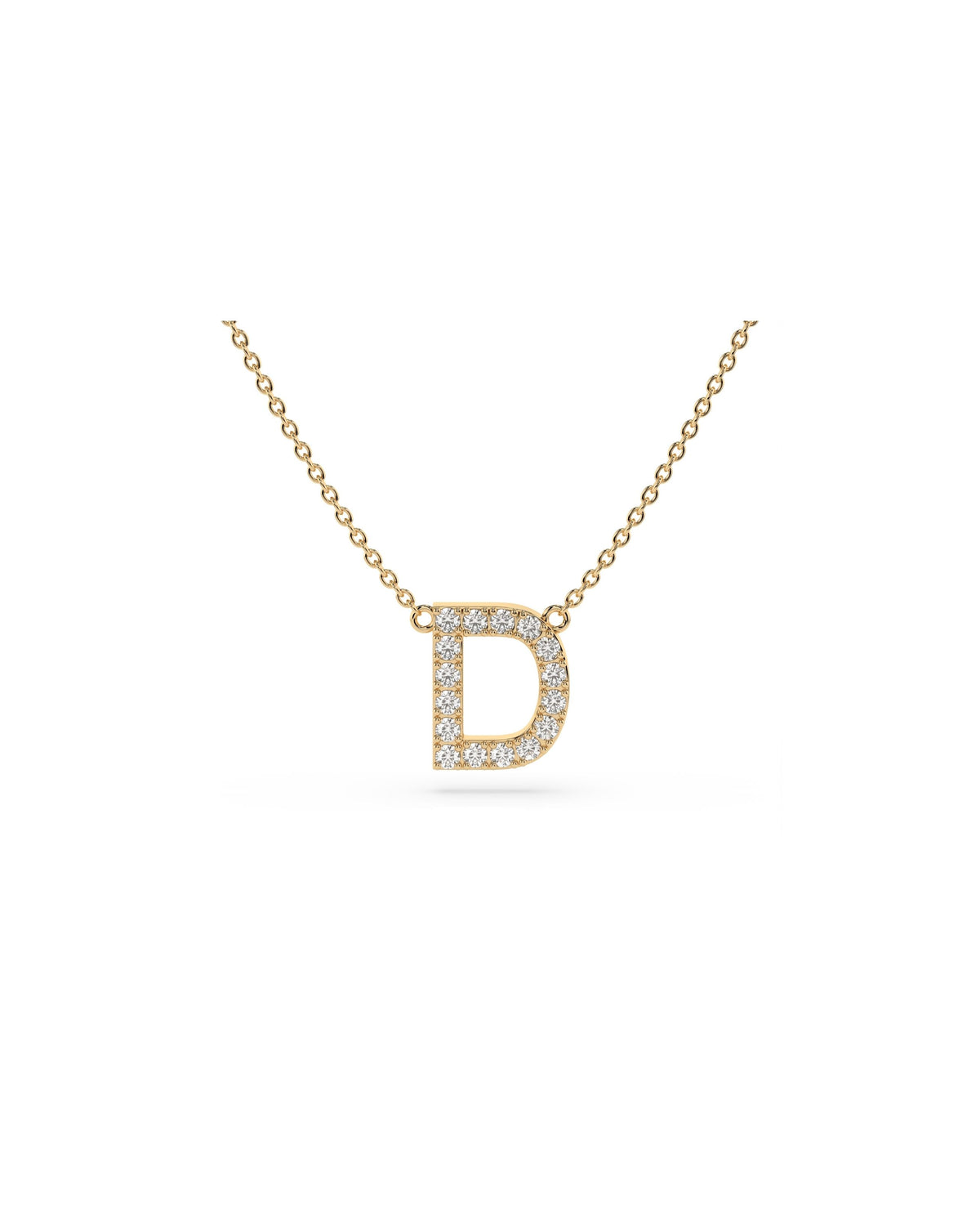 Initial Diamond Necklace in Yellow Gold
