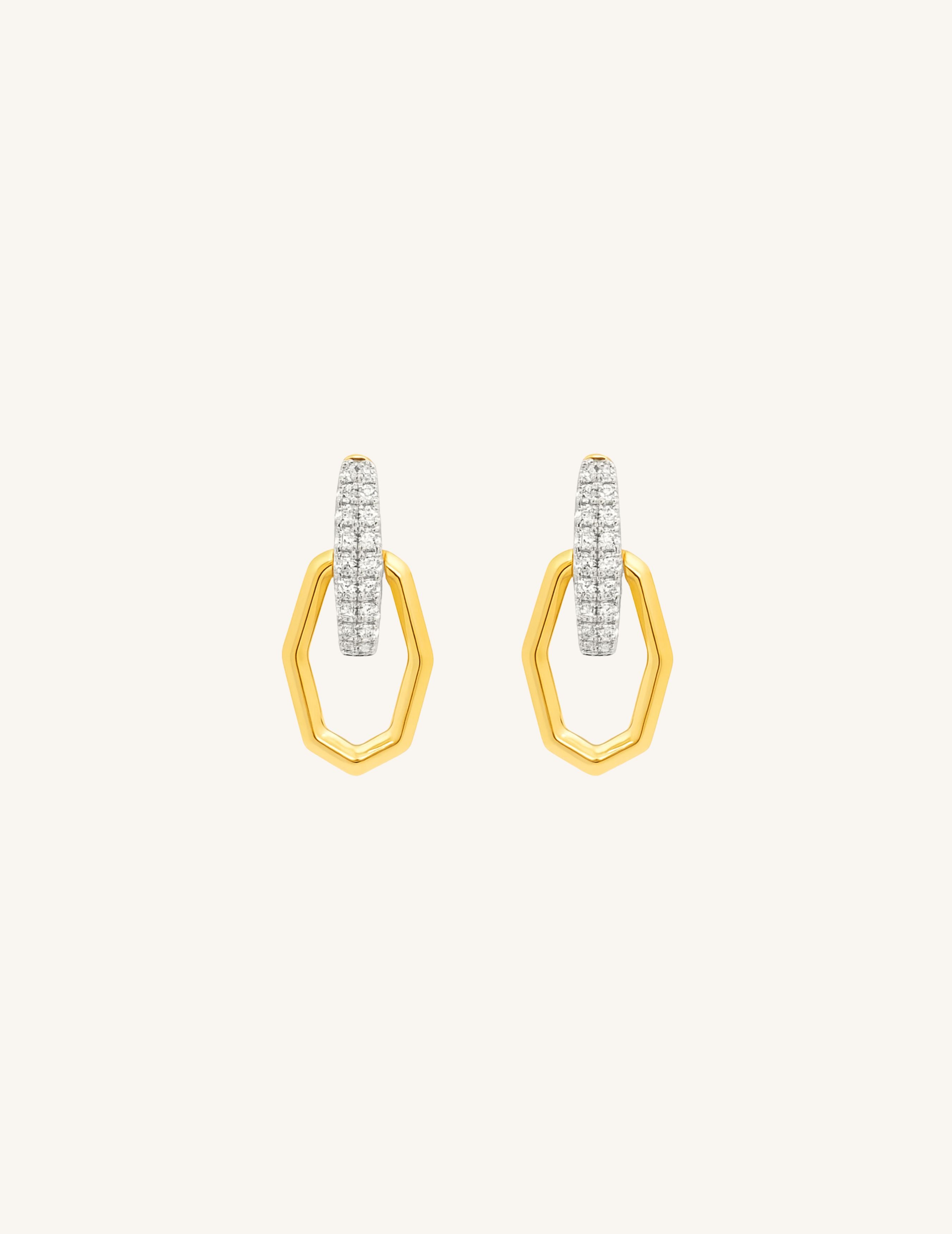 Diamond Hex Drop Earring