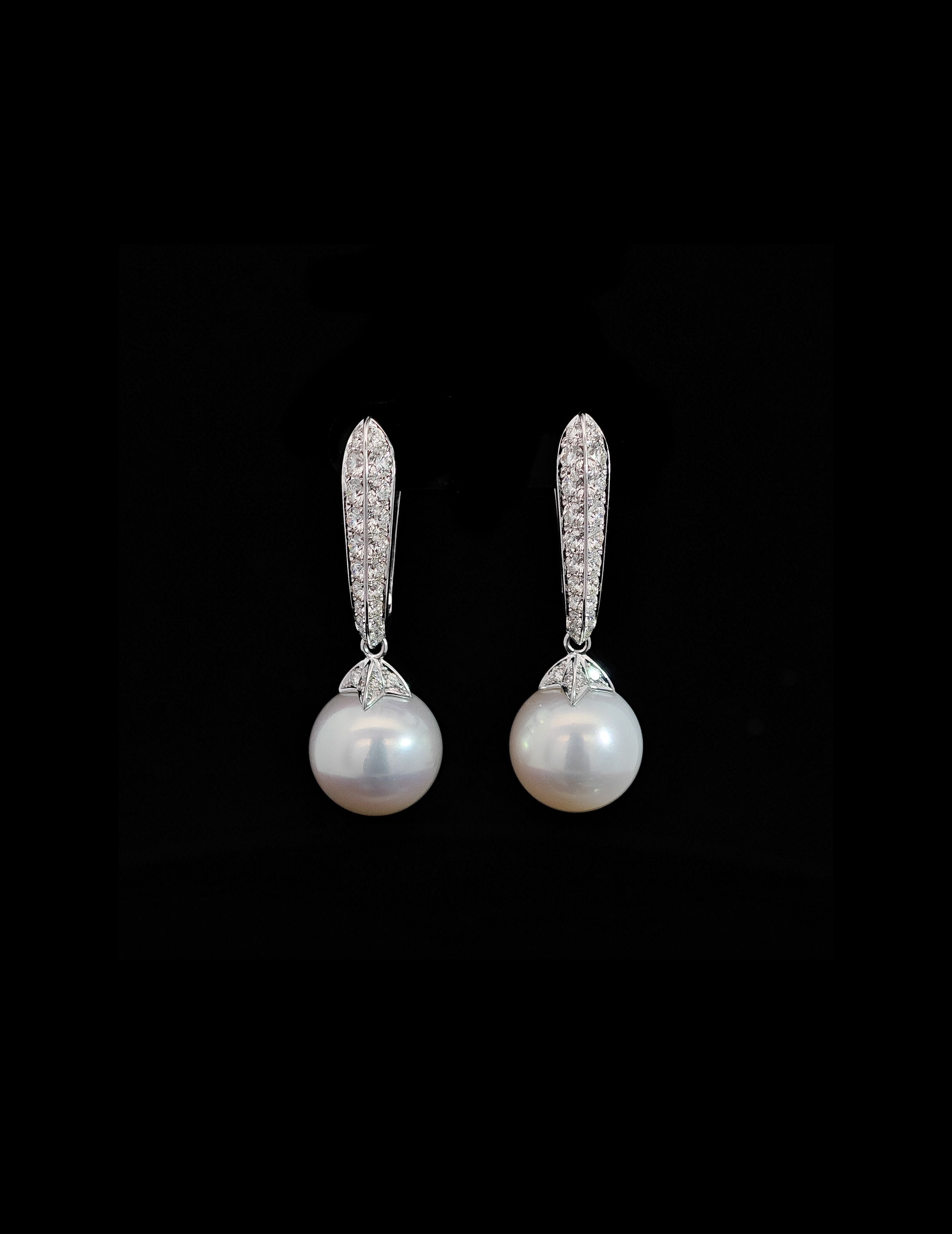 South Sea Pearl Diamond Pave Earring