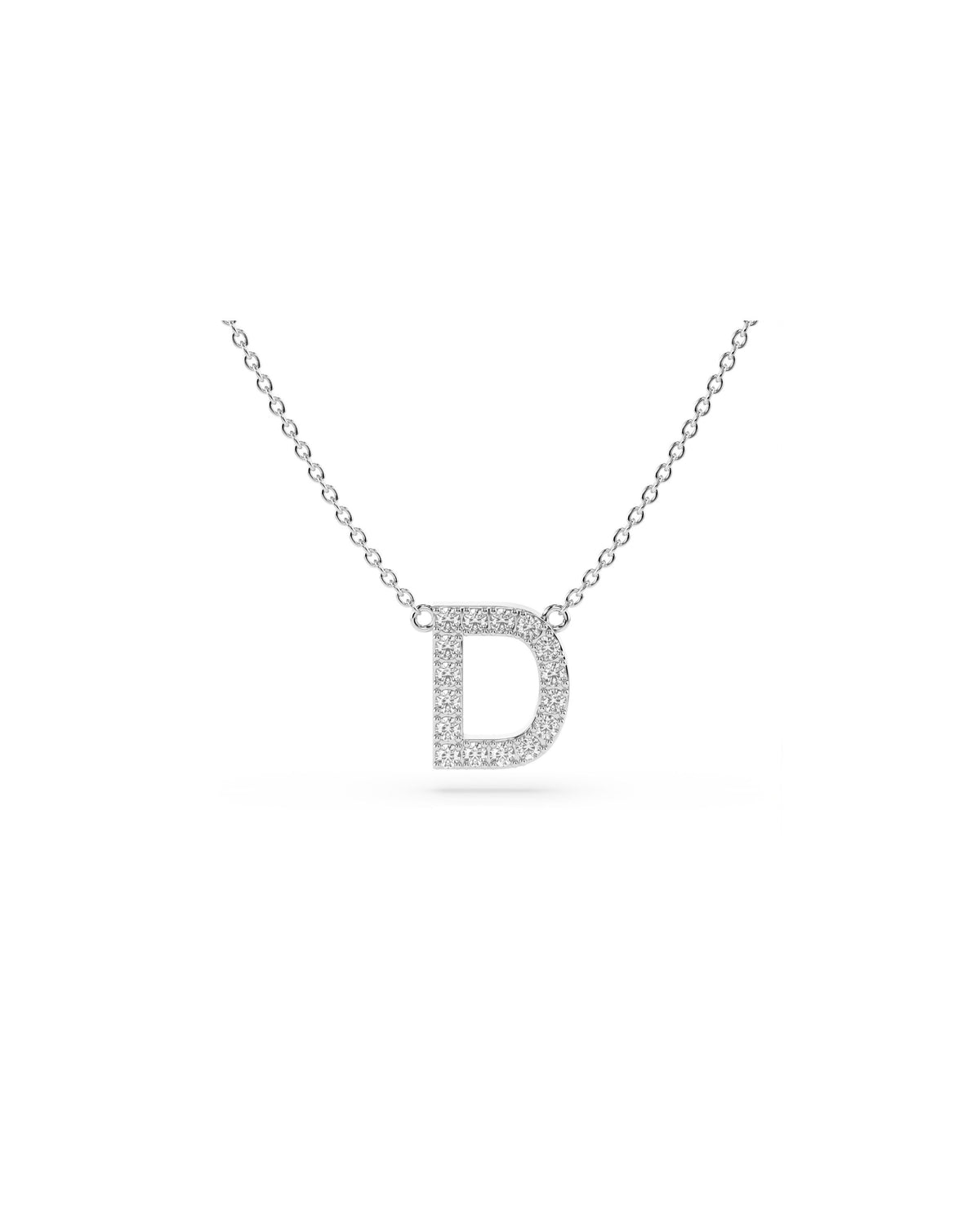Initial Diamond Necklace in White Gold