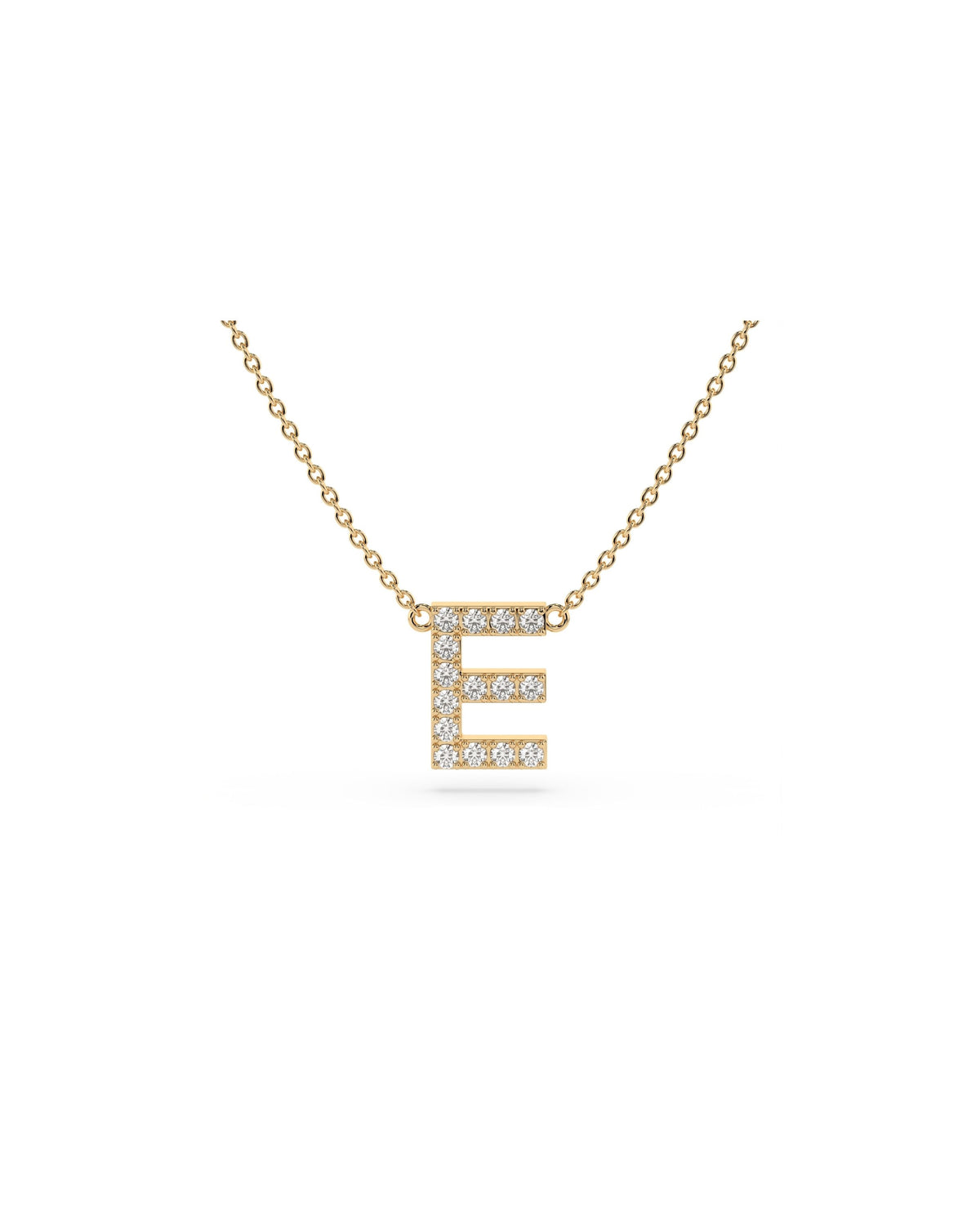 Initial Diamond Necklace in Yellow Gold