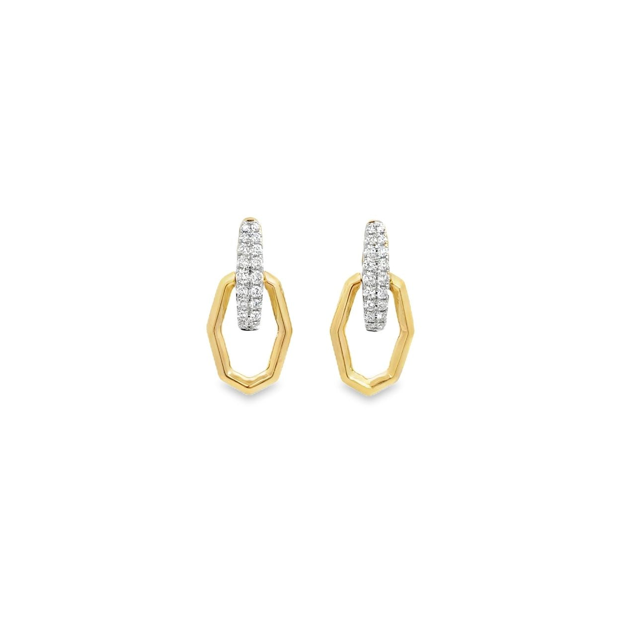 Diamond Hex Drop Earring