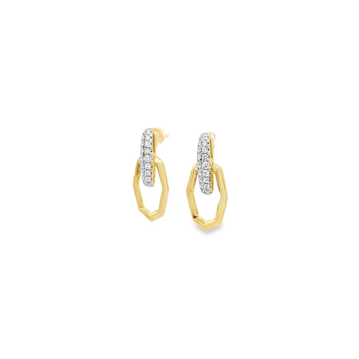 Diamond Hex Drop Earring