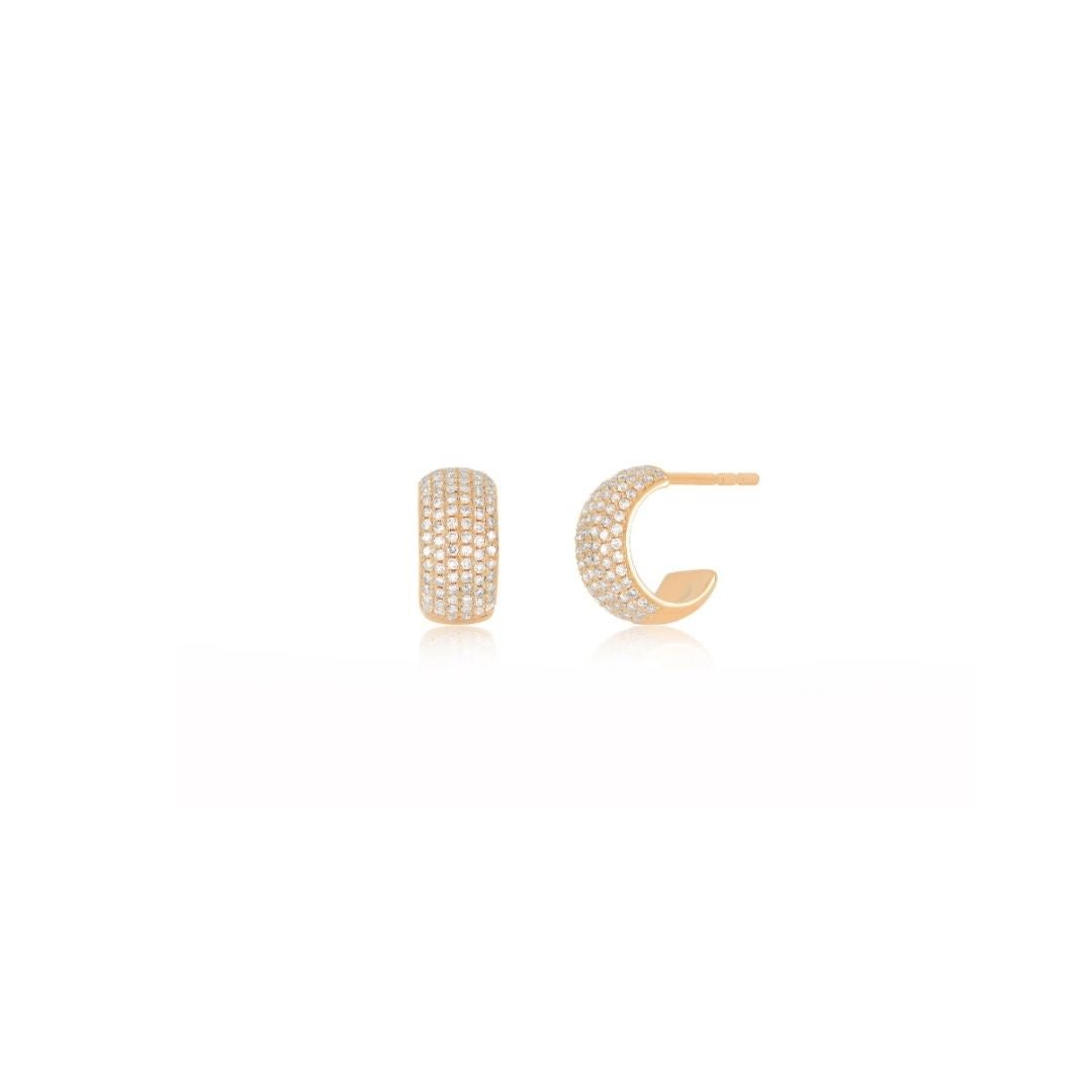 Pave Diamond Huggie Earring