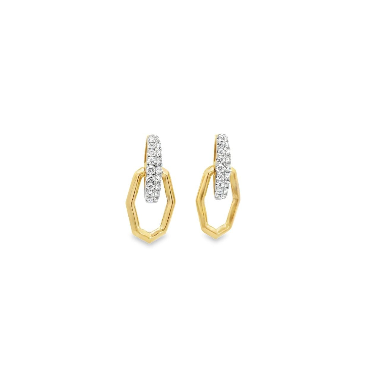 Diamond Hex Drop Earring