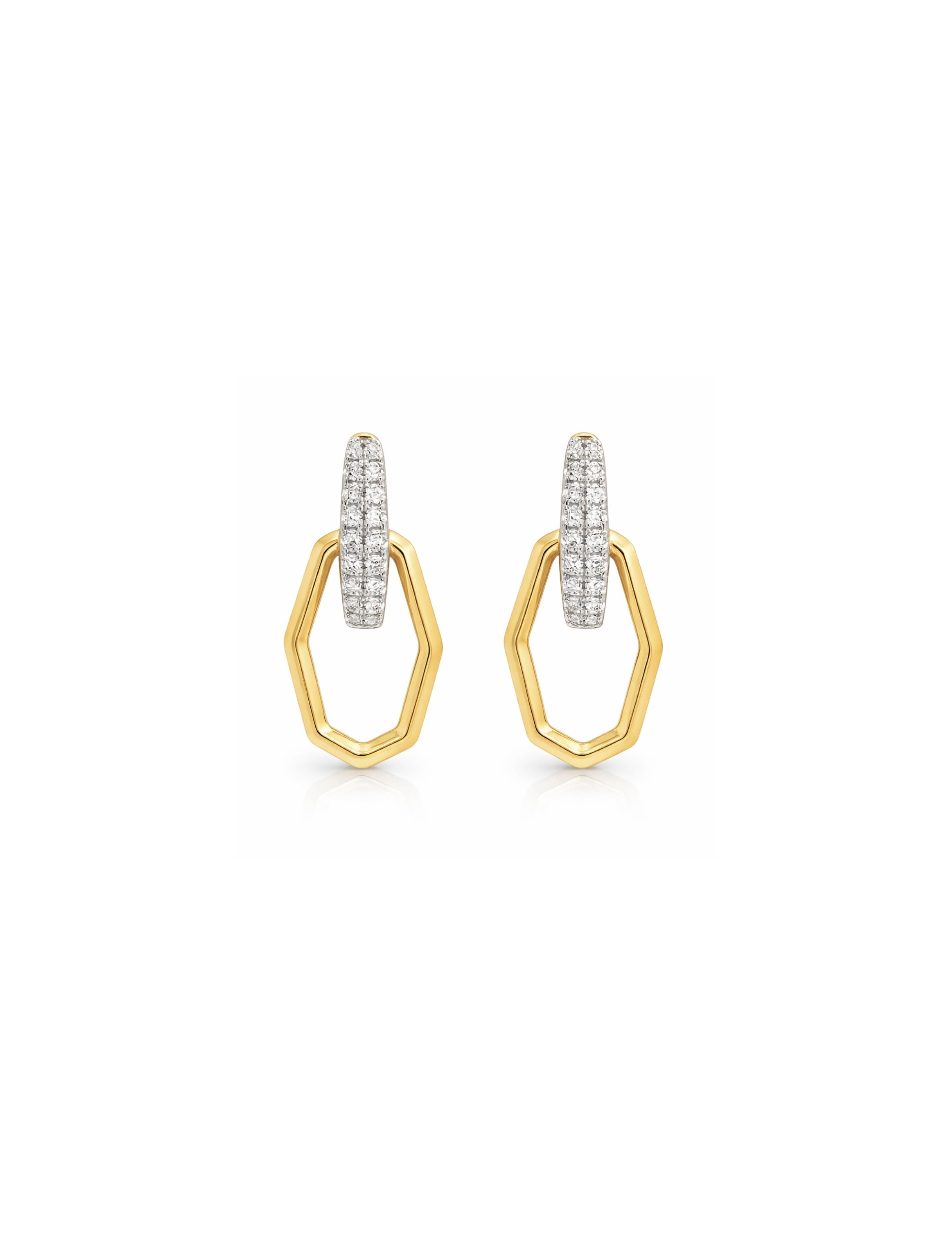 Diamond Hex Drop Earring