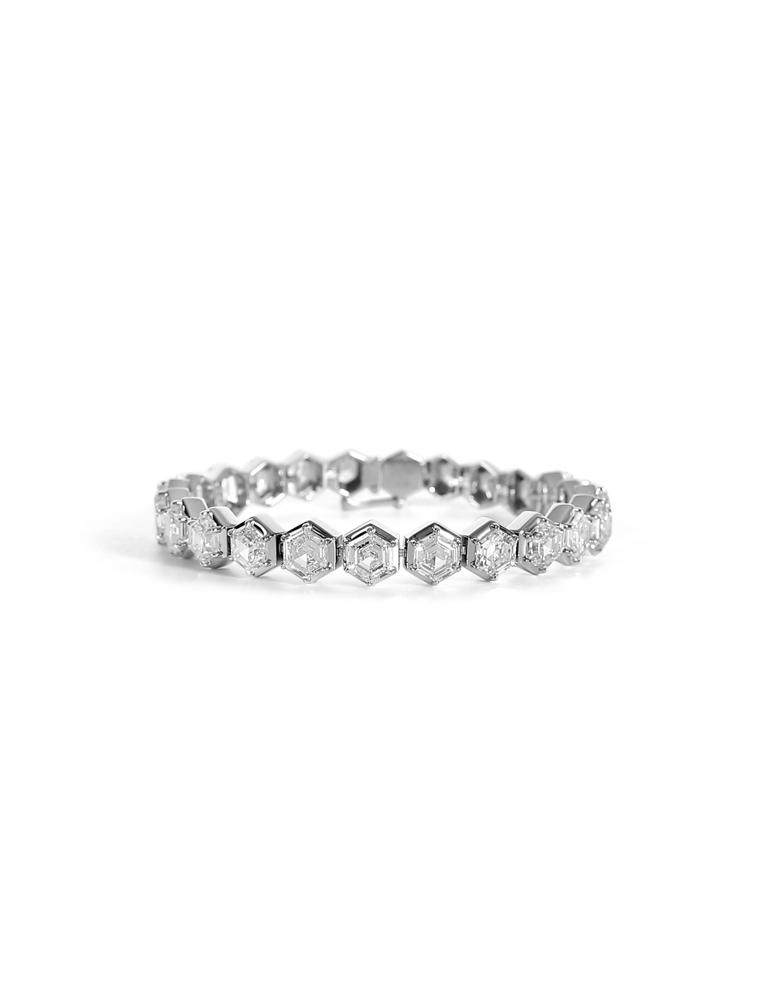 Hexagon Diamond Tennis Bracelet