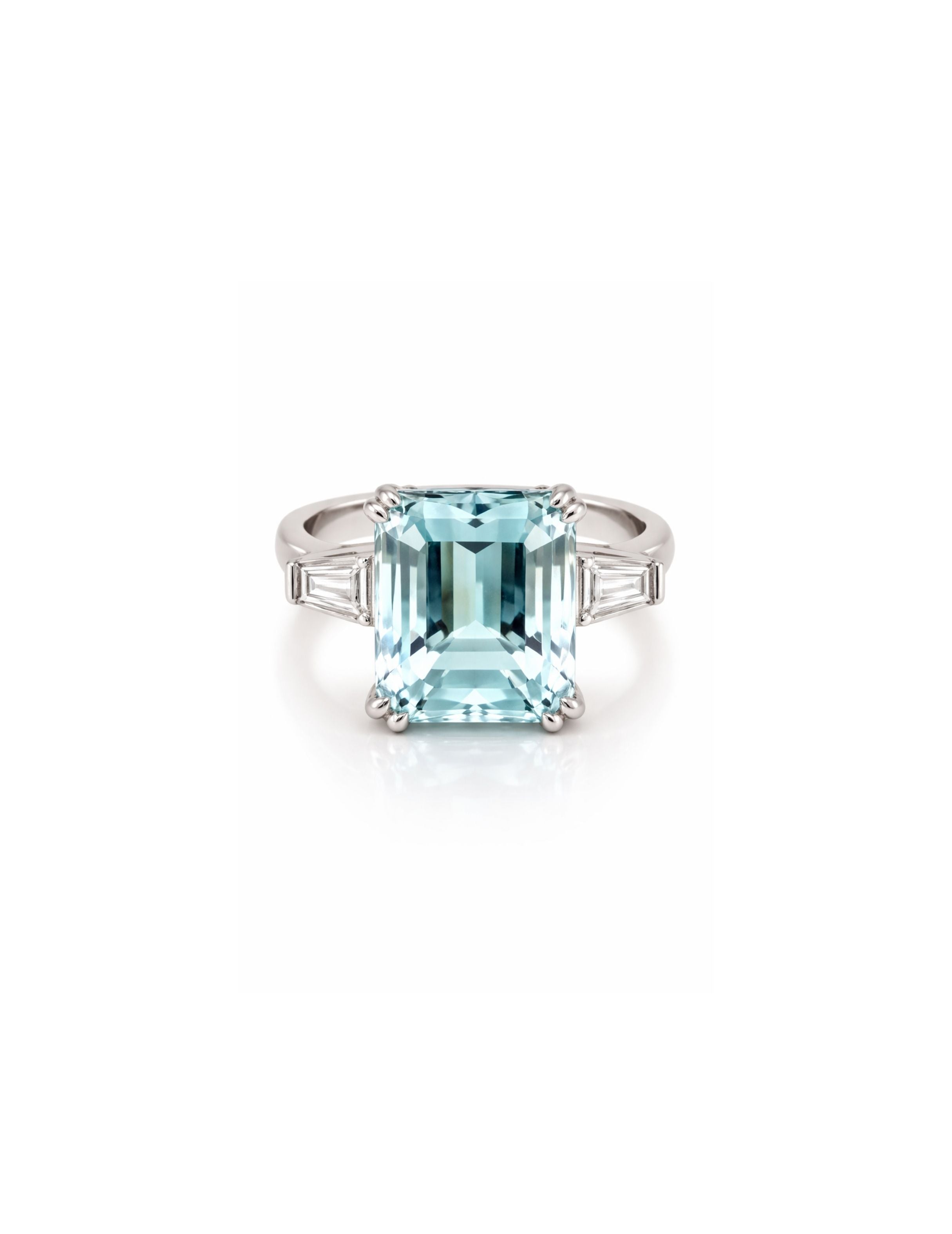 5.30 Aquamarine Emerald Cut Ring