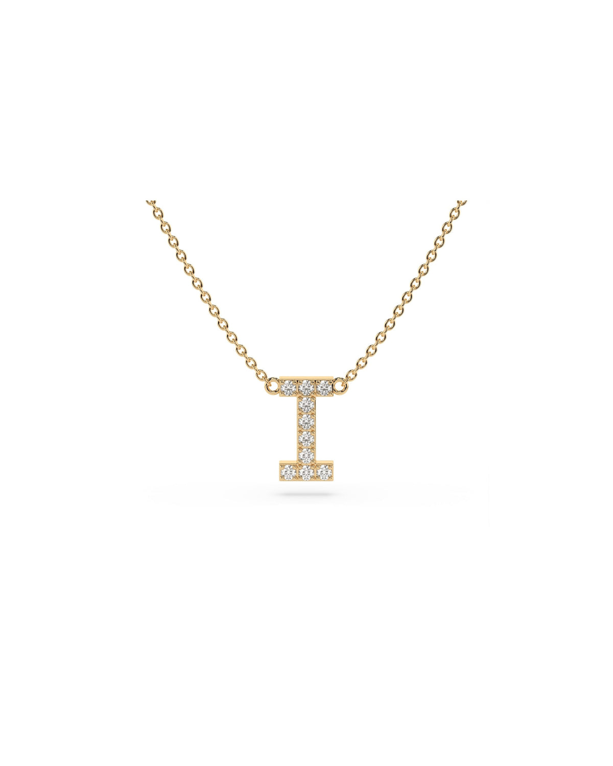 Initial Diamond Necklace in Yellow Gold