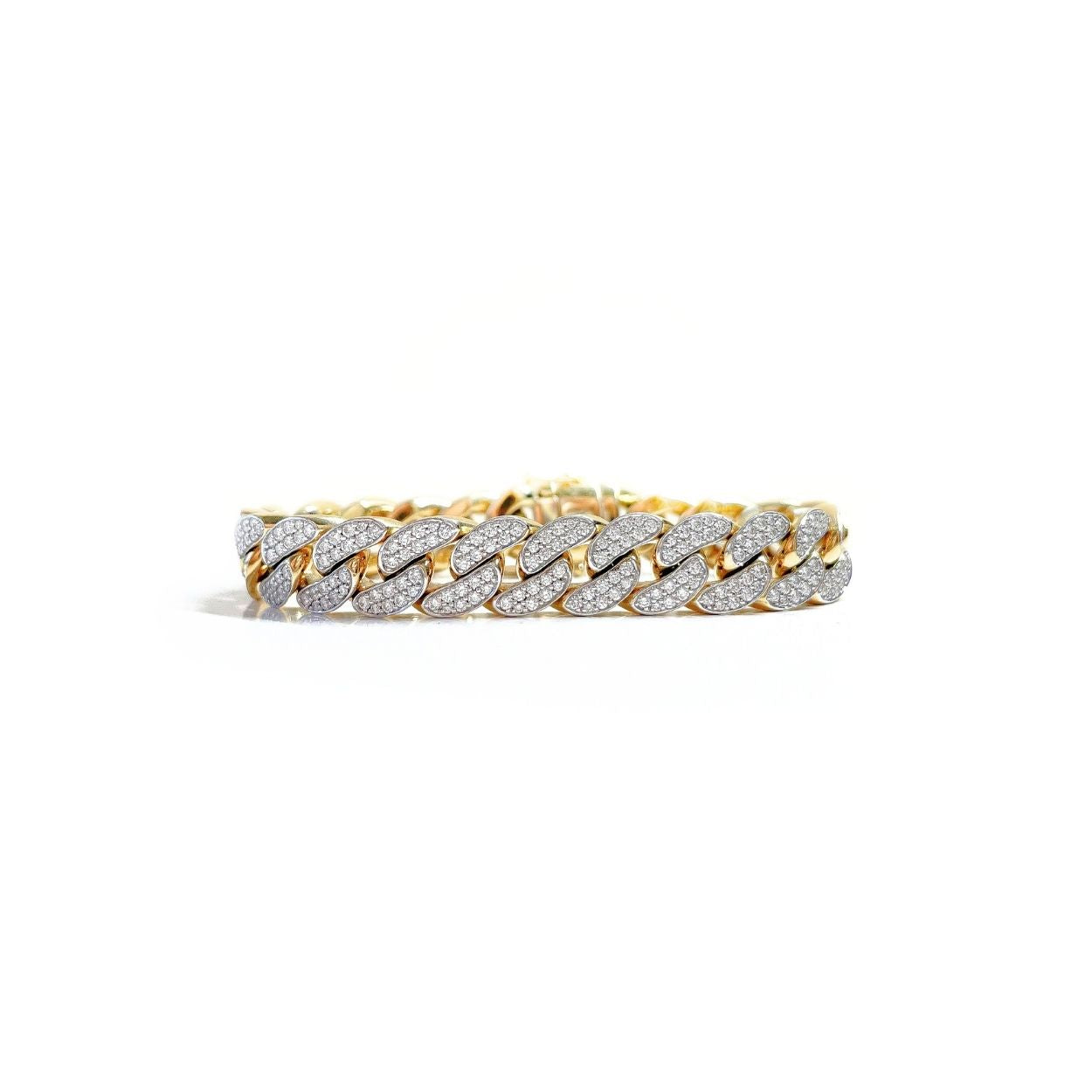 Diamond Curb Gold Chain Bracelet