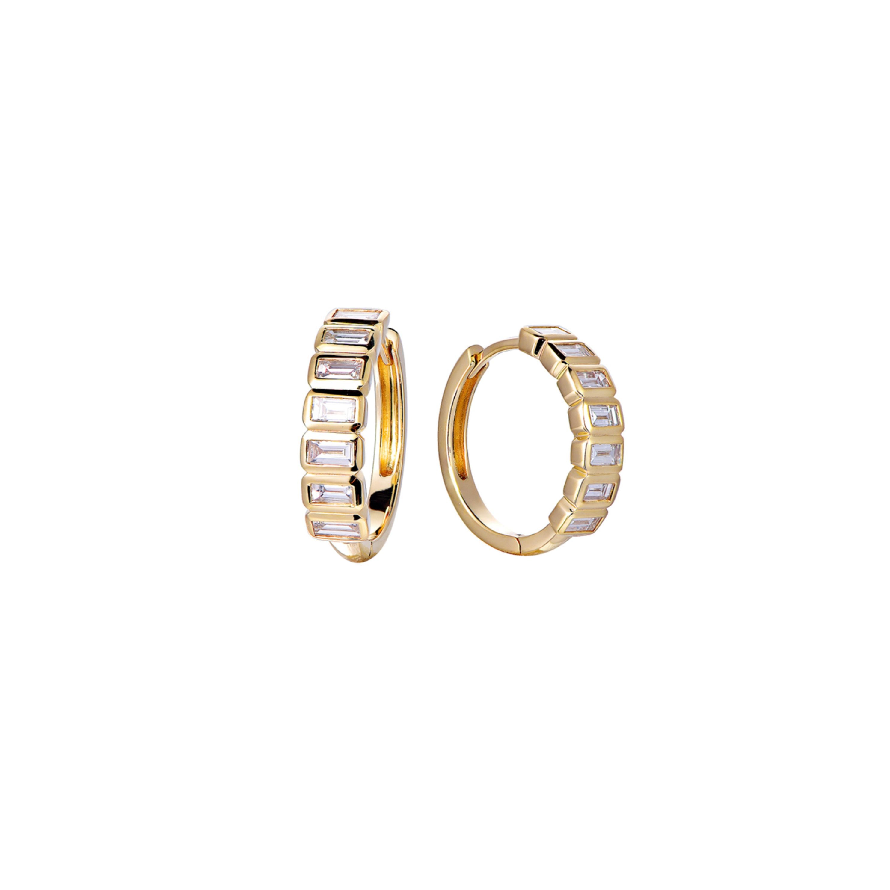 Baguette Diamond Hoop Earring