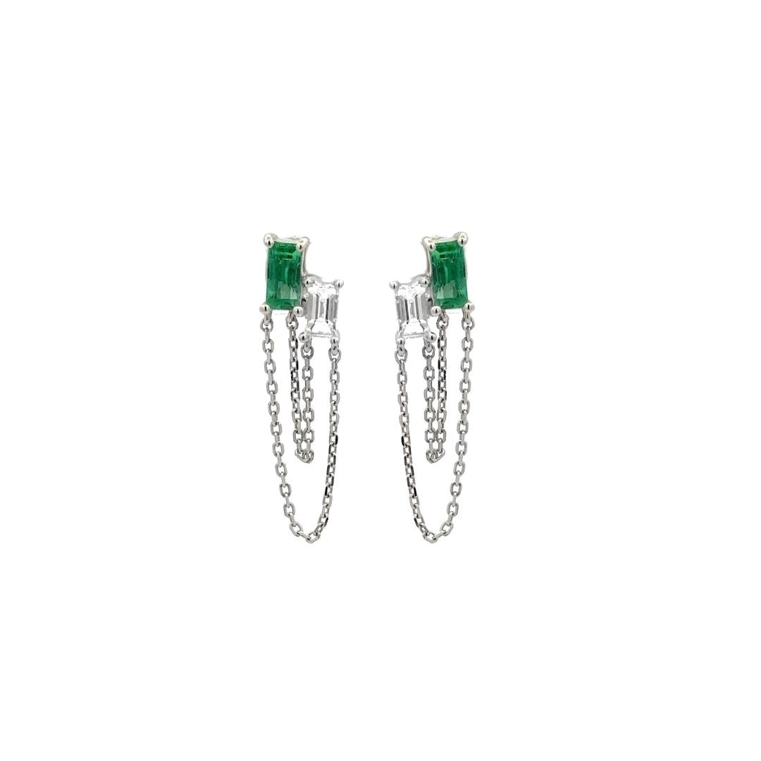 Emerald Chain Earring